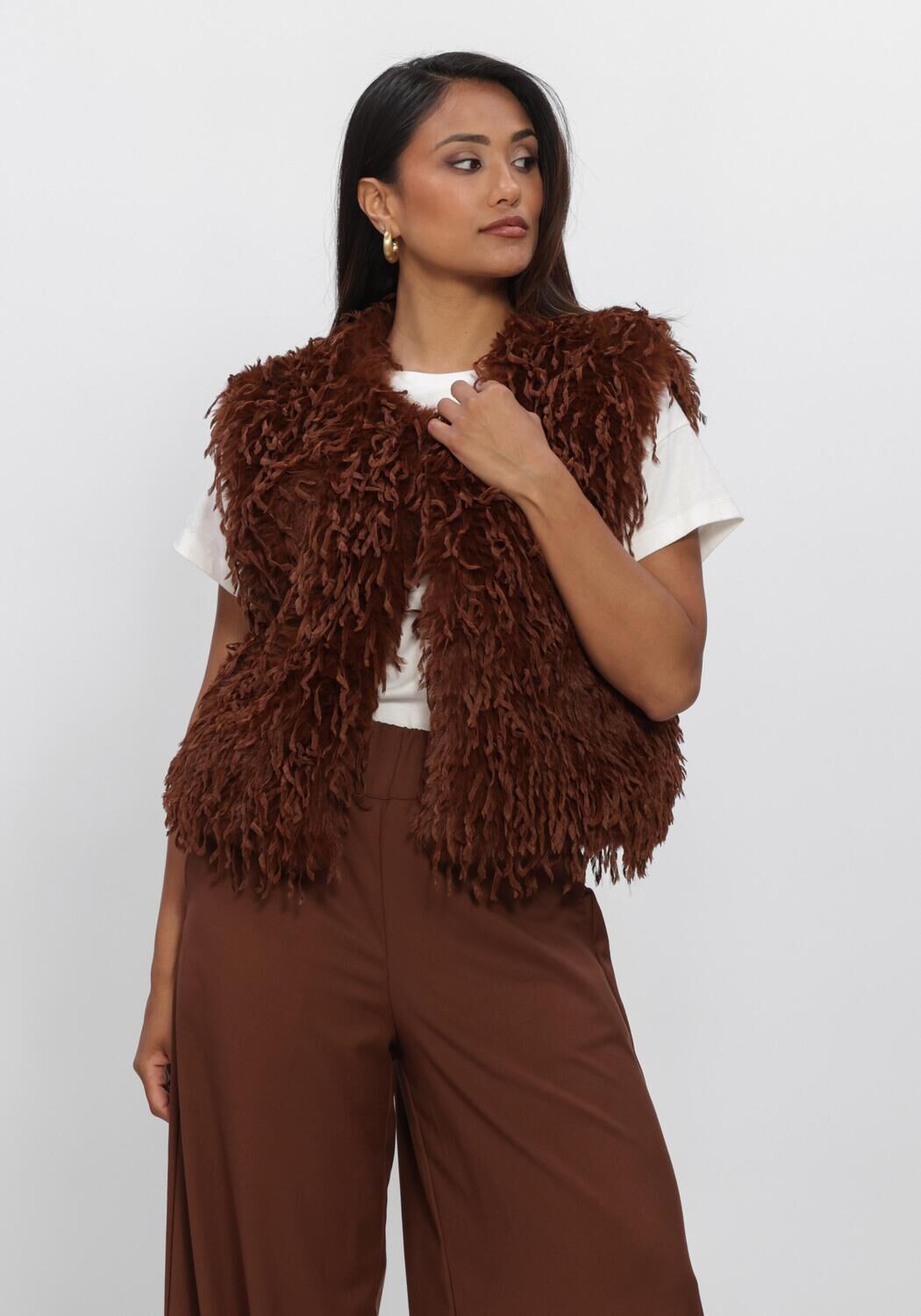 NUKUS Gilet MILA GILET FEATHER en marron - large