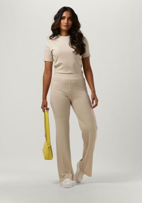CALVIN KLEIN Pantalon évasé ELONGATED RIB PANTS en beige - large
