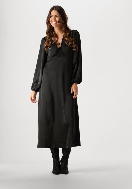 Zwarte NEO NOIR Midi jurk ISOBEL HEAVY SATEEN DRESS - large