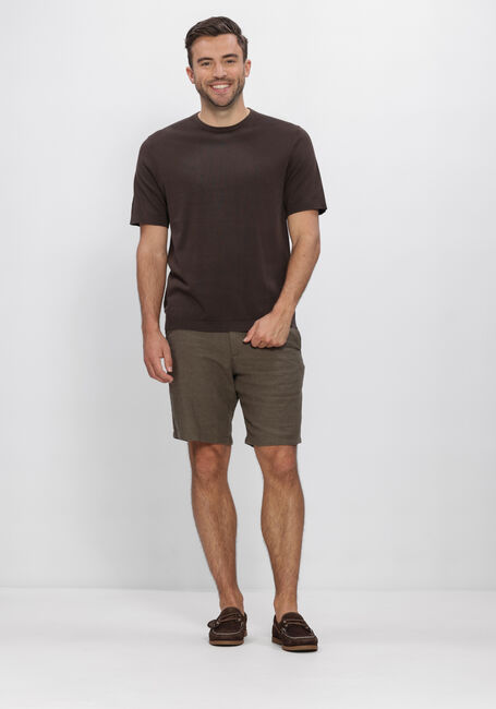 Bruine SELECTED MEN Polo / T-shirt SLHTORINO SS KNIT CREW NECK  NOOS - large