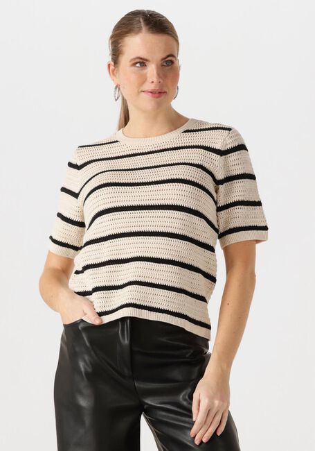 SELECTED FEMME T-shirt SLFVINNA SS STRUCTURE KNIT O-NECK en noir - large