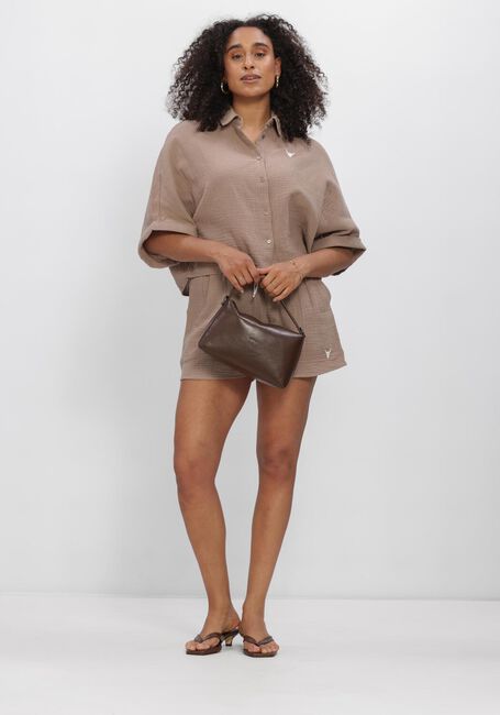Taupe ALIX THE LABEL Broeken/jumpsuits LADIES WOVEN CRINKLE SHORTS - large