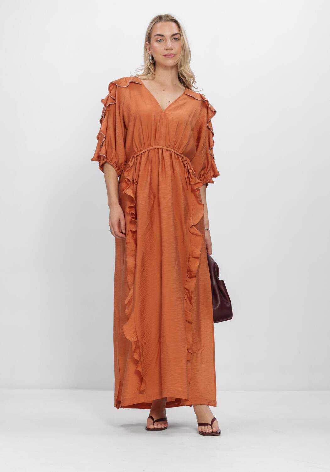Oranje DANTE6 Jurken DANTE6-ANZUR EMBELLISHED MAXI DRESS - large