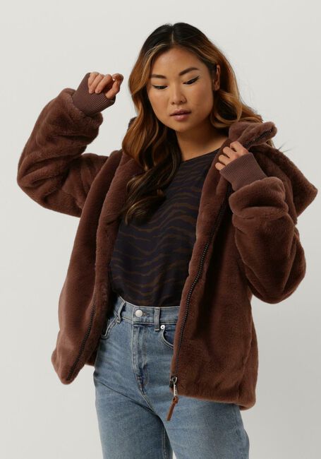 MOSCOW Manteau en fausse fourrure EVELYN Bordeaux - large