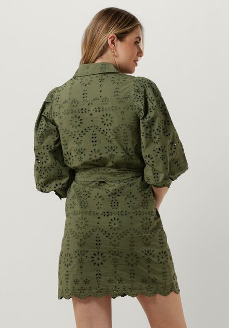 SCOTCH & SODA Mini robe PUFF SLEEVE COTTON MIDI DRESS Olive - large