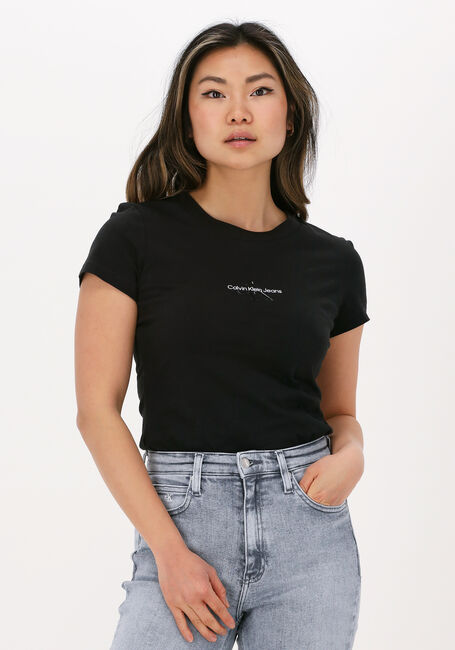 CALVIN KLEIN T-shirt MONOGRAM LOGO SLIM TEE en noir - large
