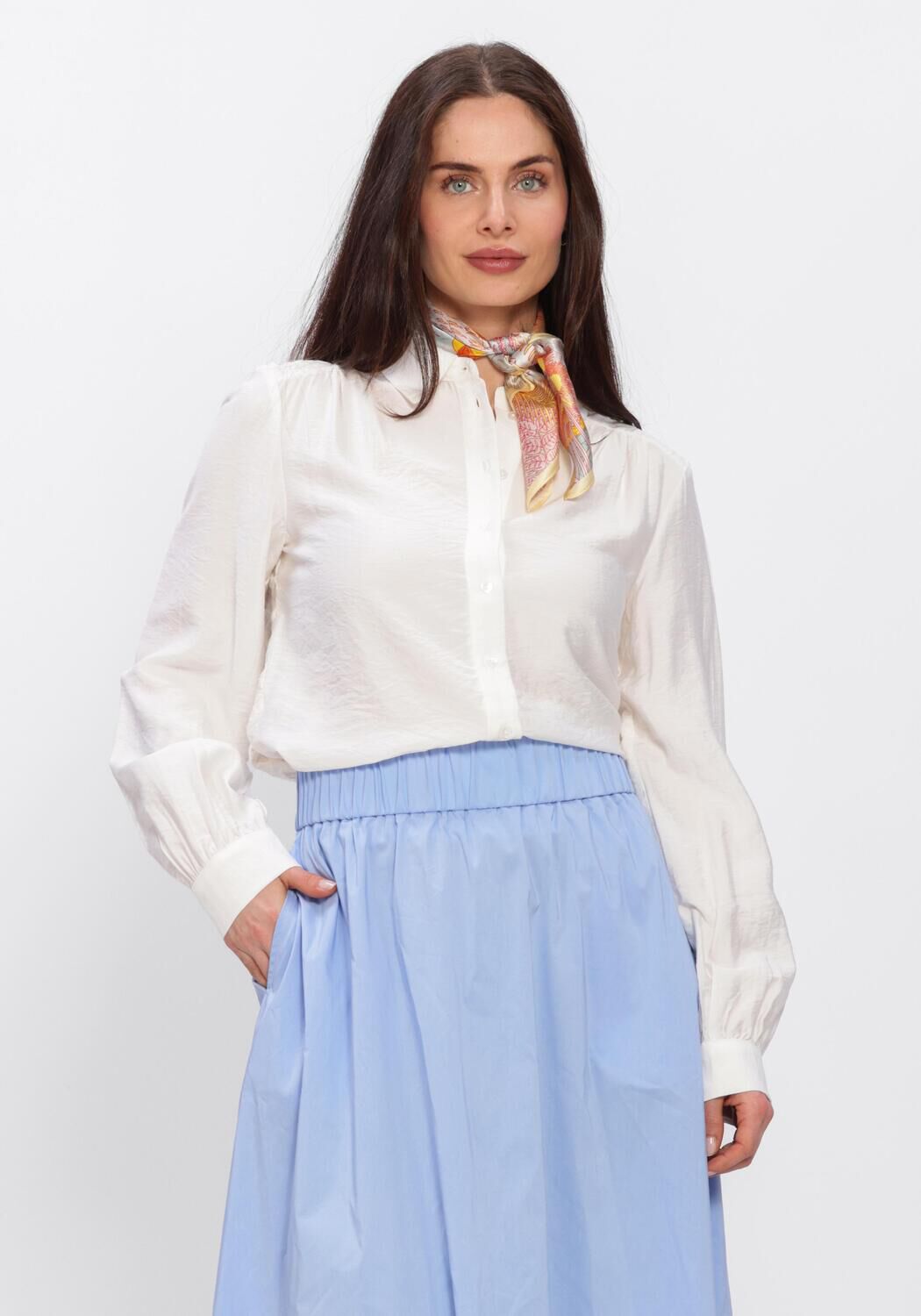 Witte OBJECT  OBJJUNI L/S RE SHIRT - large