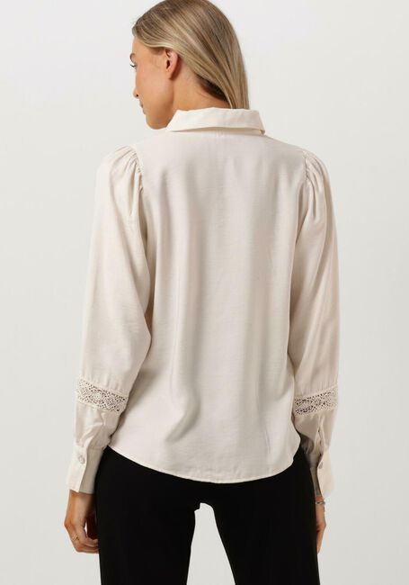 JANSEN AMSTERDAM Blouse W754 BLOUSE LACE DETAILS AND LONG PUFFSLEEVES en blanc - large