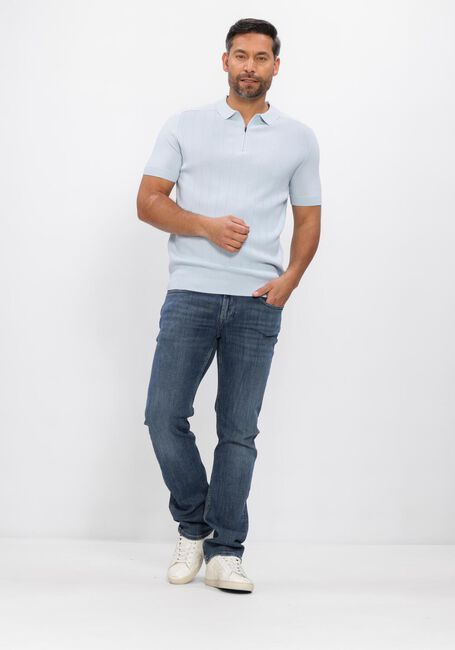 GENTI Polo POLO ZIP SS 1260 Bleu clair - large