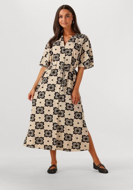 Beige OBJECT Midi jurk OBJELLA RE 2/4 MIDI DRESS 138 - large