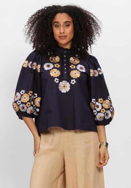 Donkerblauwe ANTIK BATIK  AMANTINA BLOUSE - large