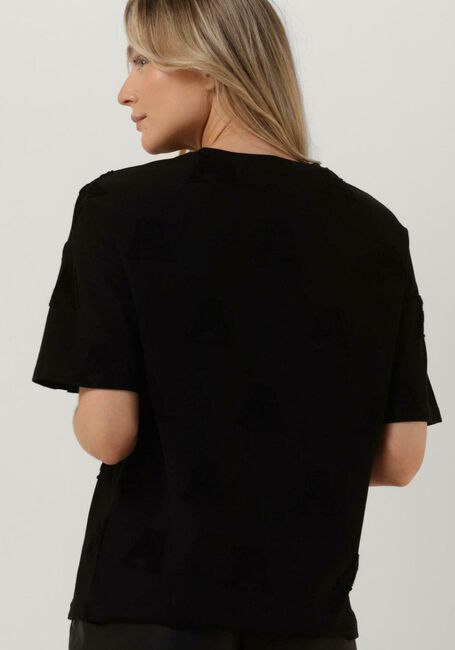 ALIX THE LABEL T-shirt LADIES KNITTED A JACQUARD T-SHIRT en noir - large