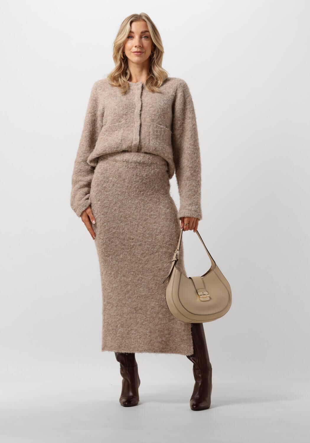 Taupe FURLA Schoudertas CLUB 2 MINI HOBO - large