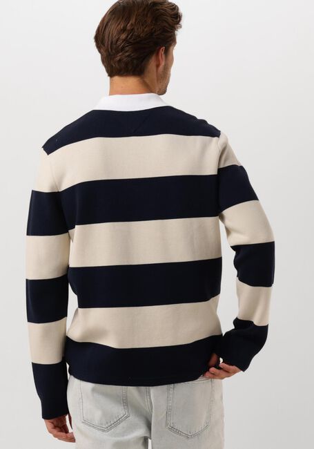 TOMMY JEANS Pull TJM REG CB STRIPED LINEAR RUGBY en bleu - large