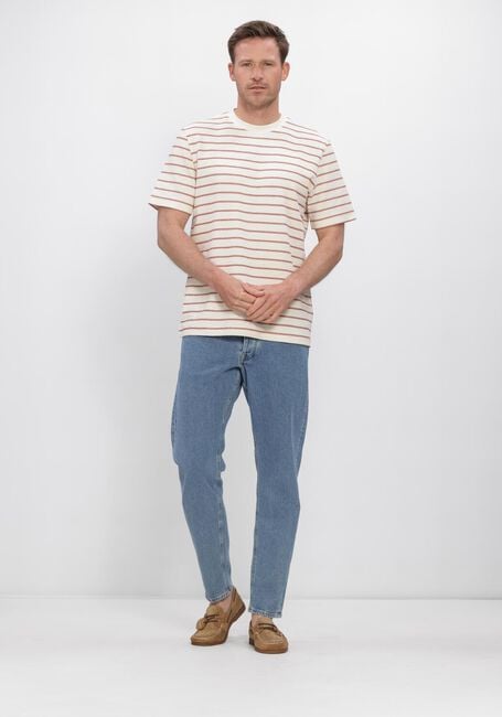 SELECTED MEN T-shirt SLHDJANGO STRIPE SS O-NECK TEE en beige - large