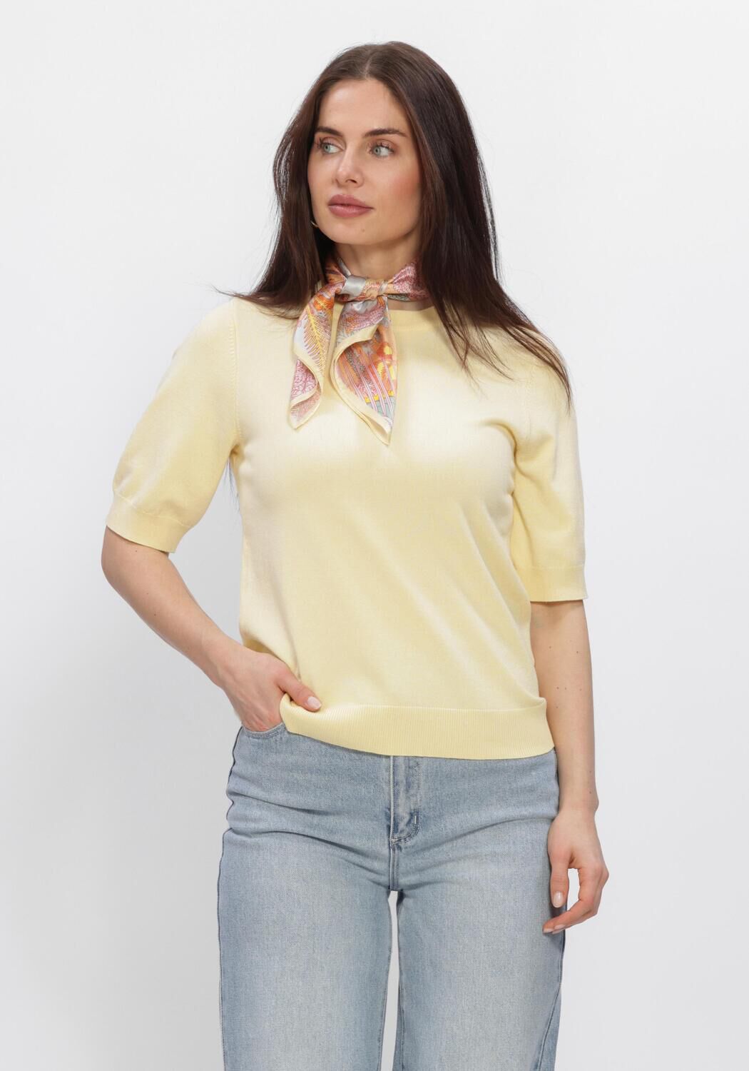 Y.A.S. Haut YASLENA SS KNIT PULLOVER S. NOOS en jaune - large