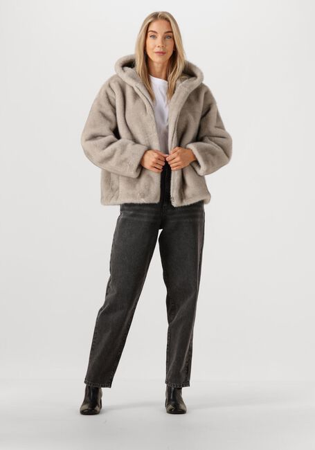 Lichtgrijze STUDIO AR Faux fur jas RUBY - large