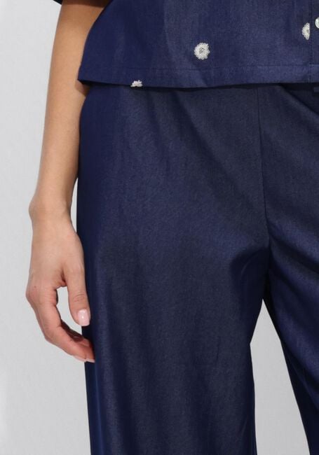Donkerblauwe NUKUS Wijde broek KYLIE PANTS GLOSSY - large