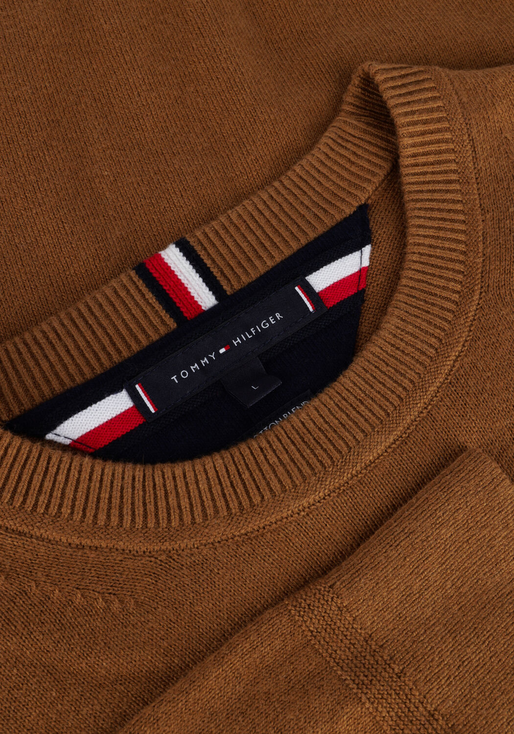 TOMMY HILFIGER Pull PIMA ORG CTN CASHMERE CREW NECK en marron - large