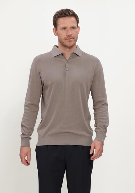 Taupe STEFANO LAURAN Trui POLO BUTTON COTTON - large