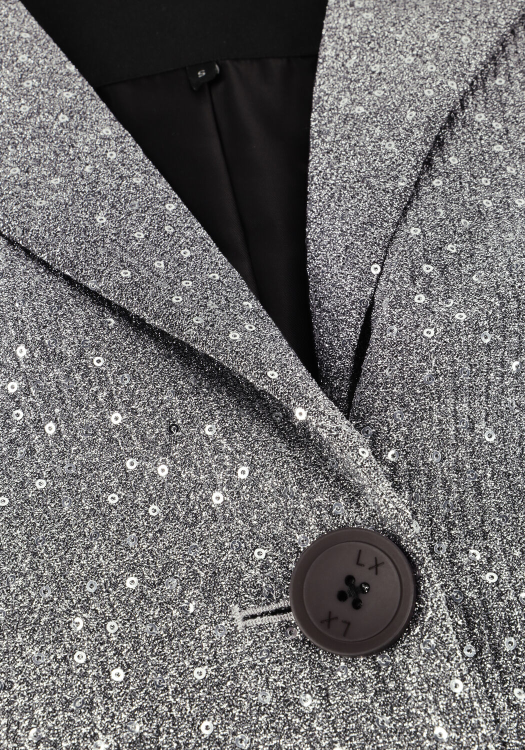 ALIX THE LABEL Manteau LADIES WOVEN SEQUIN LONG BLAZER en argent - large