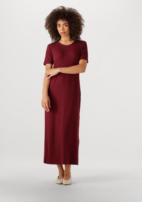 Rode CALVIN KLEIN Maxi jurk A- MODAL RIB SS DRESS - large