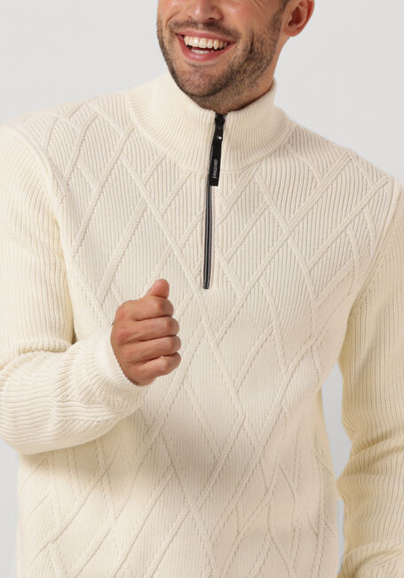 Beige VANGUARD Trui HALF ZIP COLLAR COTTON NYLON - large