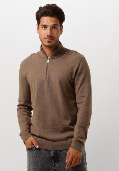 SELECTED HOMME Pull SLHBERG HALF ZIP CARDIGAN NOOS en marron - large