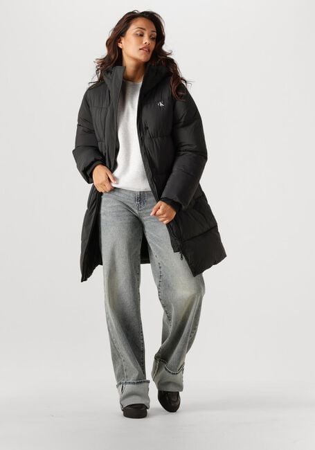 Zwarte CALVIN KLEIN Gewatteerde jas BELTED MIDWEIGHT LONG PUFFER - large
