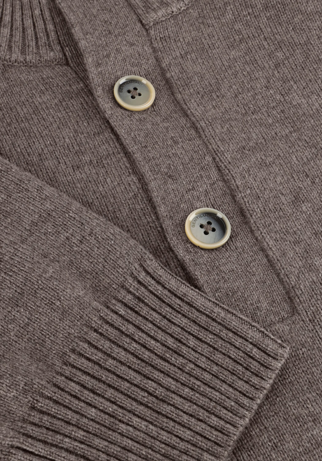 GENTILUOMO Pull TURTLE BUTTON+ZIP LS en marron - large
