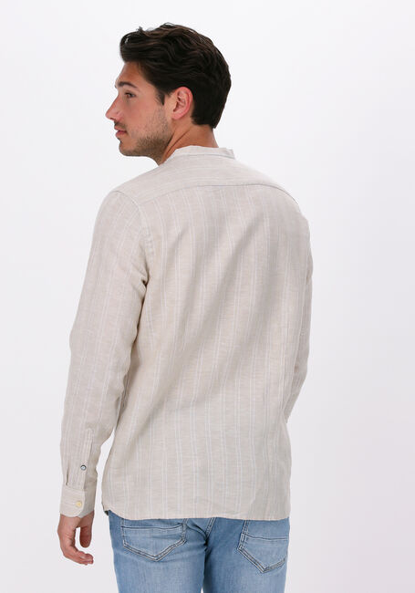 Zand DSTREZZED Casual overhemd POLO SHIRT WITH MAO COLLAR LINEN STRIPE - large