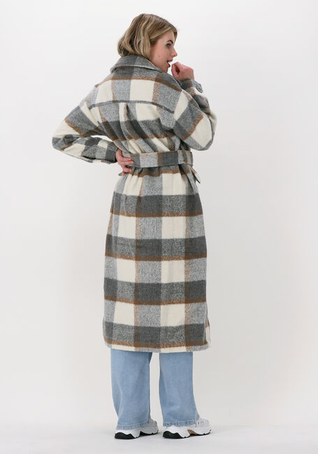 Beige NA-KD Mantel CHECKED OVERSIZED BELTED COAT - large