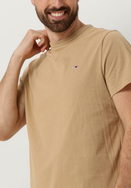 TOMMY JEANS T-shirt TJM SLIM RIB DETAIL TEE en beige - large