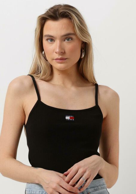 TOMMY JEANS Haut TJW BADGE RIB STRAP TOP en noir - large
