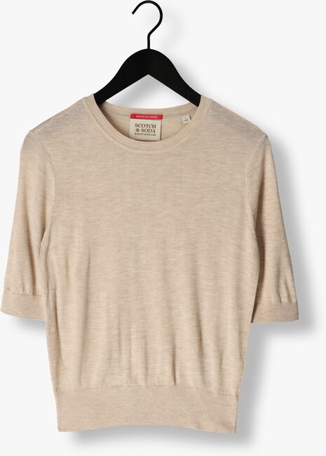 SCOTCH & SODA T-shirt SHORT SLEEVED CREW NECK PULLOVER en beige - large