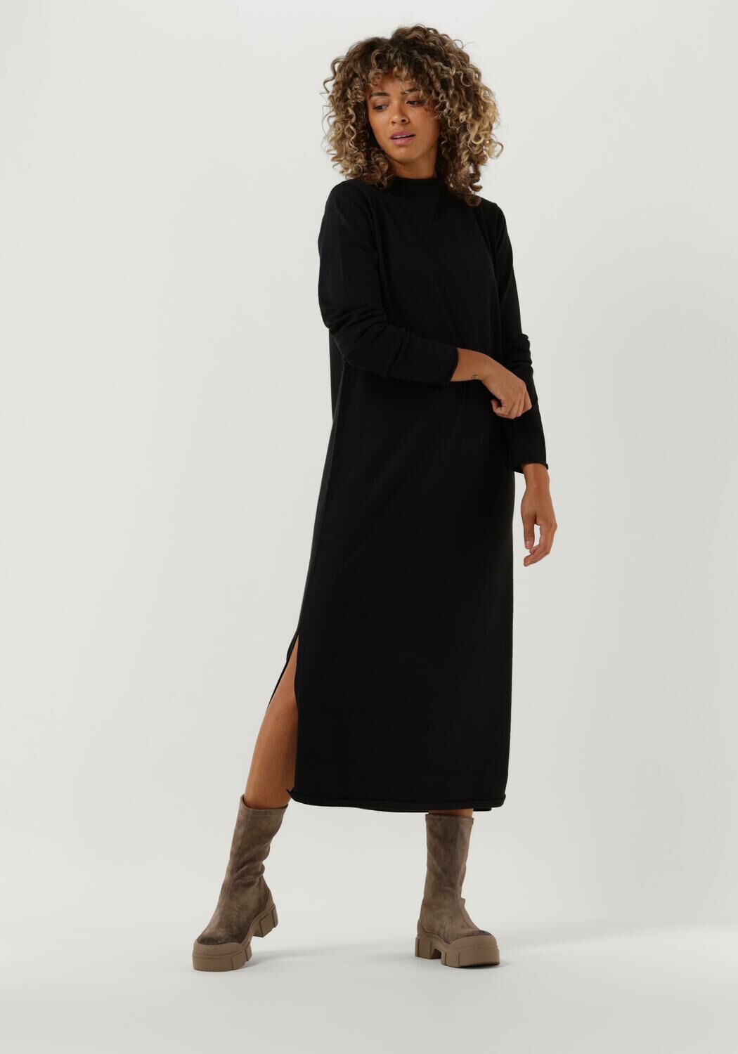 Zwarte PENN INK Midi jurk DRESS Omoda
