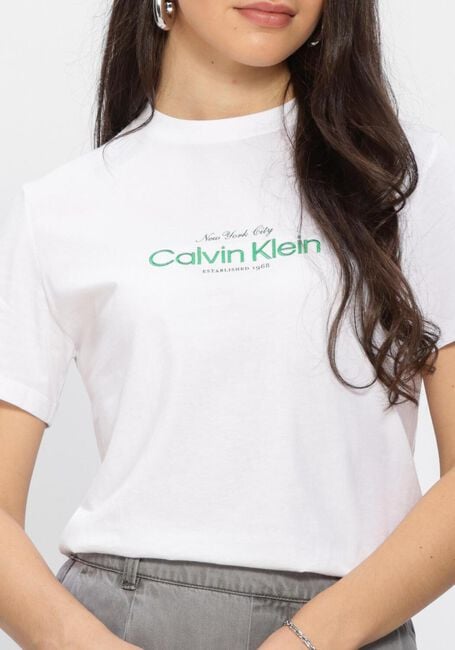 Witte CALVIN KLEIN T-shirt SS CLASSIC CK NYC LOGO TEE - large