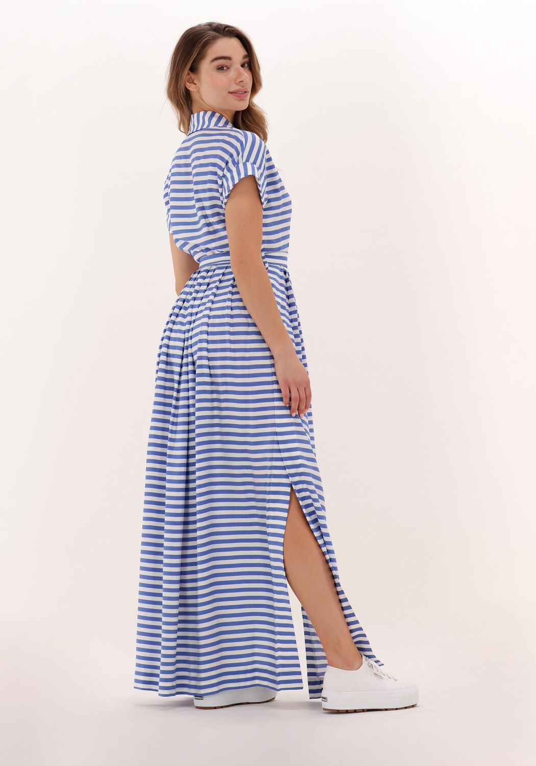 Blauw wit gestreepte jurk dames deals