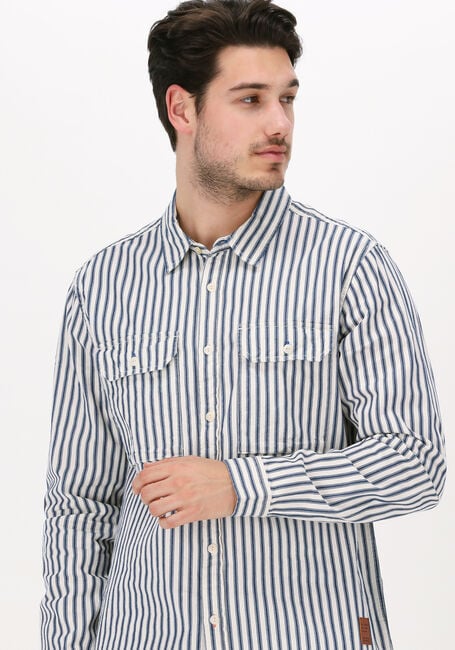 SCOTCH & SODA Chemise décontracté INDIGO STRIPED 2-POCKET REGULA Bleu foncé - large
