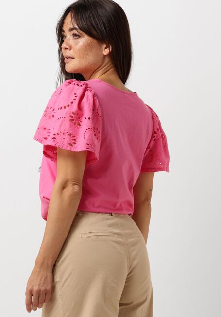 Roze SUMMUM T-shirt TOP JERSEY AND BRODERIE MIX - large