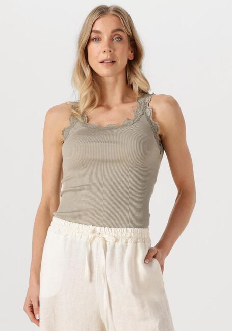 Groene ROSEMUNDE Top BABETTE SILK TOP W/ LACE - large
