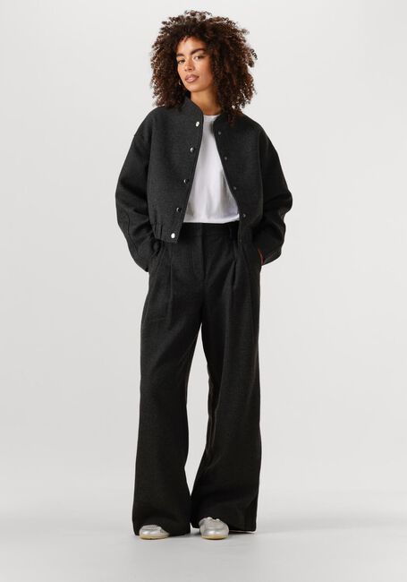 Donkergrijze MSCH COPENHAGEN Wijde broek MSCHSEBA HW PANTS - large