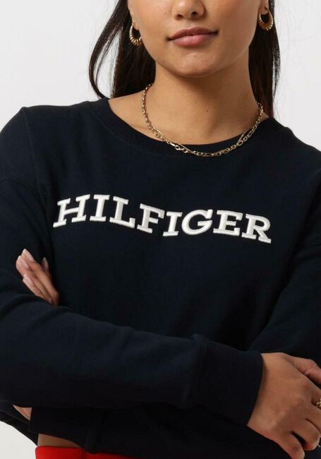 Blauwe TOMMY HILFIGER Sweater REG MONOTYPE EMB SWEATSHIRT - large