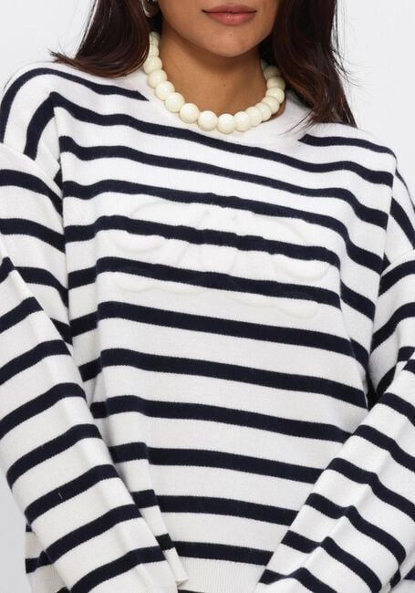 DANTE6 Chandail TWIXA STRIPE 3D LOGO SWEATER Bleu fonc&eacute; - large