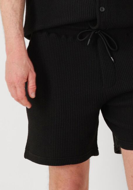Zwarte SHIWI Korte broek MEN OSCAR WAFFLE STRUCTURE SHORTS - large