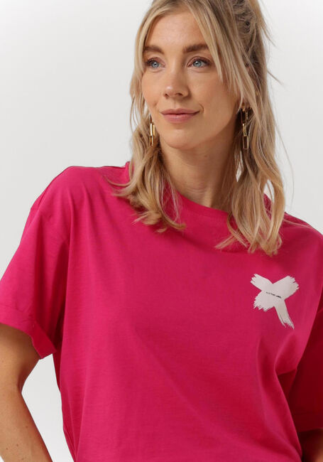 Fuchsia ALIX THE LABEL T-shirt LADIES KNITTED X T-SHIRT - large