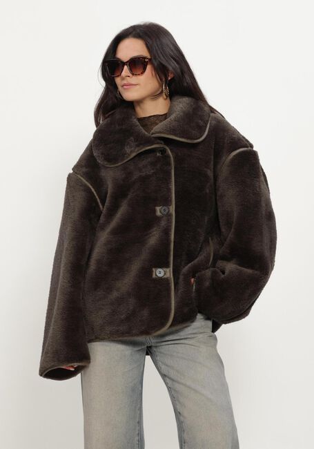 GRACE & MILA Manteau Teddy COAT en vert - large