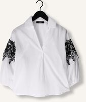 JANSEN AMSTERDAM CV777 COTTON VOILE BLOUSE WITH BLACK/WHITE LACE DETAIL 3/4 SLEEVE Blouses en blanc JANSEN AMSTERDAM CV777 COTTON VOILE BLOUSE WITH BLACK/WHITE LACE DETAIL 3/4 SLEEVE Blouses en blanc - medium