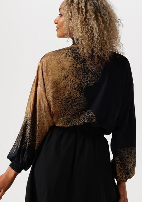 SUMMUM BOW TIE TOP BORDER PRINT Blouses en marron - large