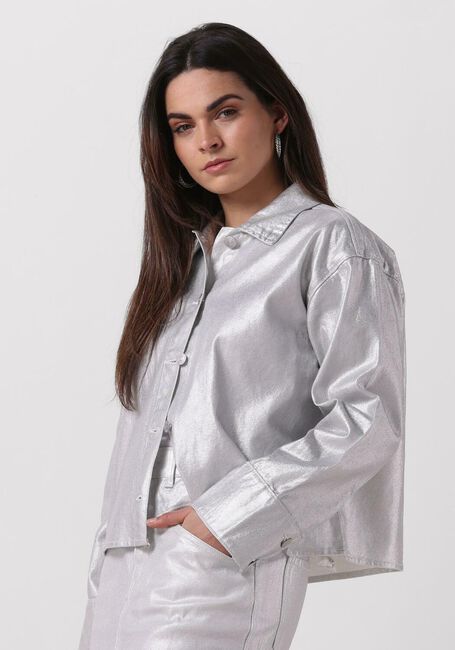 Y.A.S. Veste en jean YASSILVA DENIM LS SHIRT en argent - large